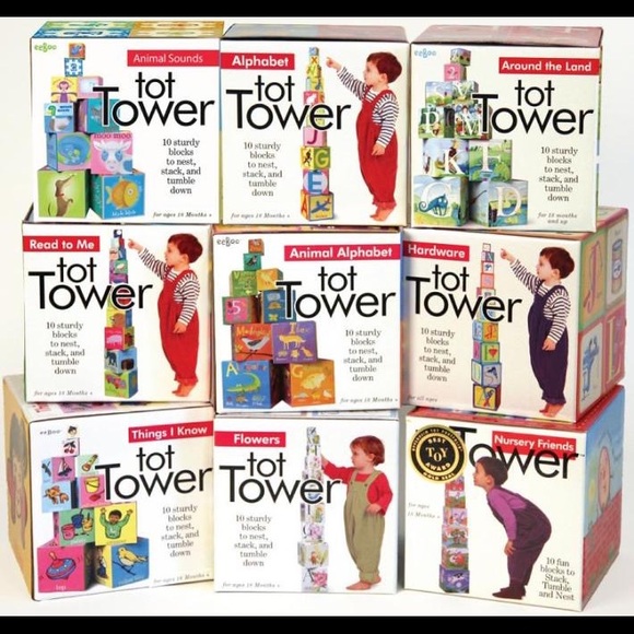 NIB eeBoo Wildlife tot Tower stacking boxes - Picture 5 of 6